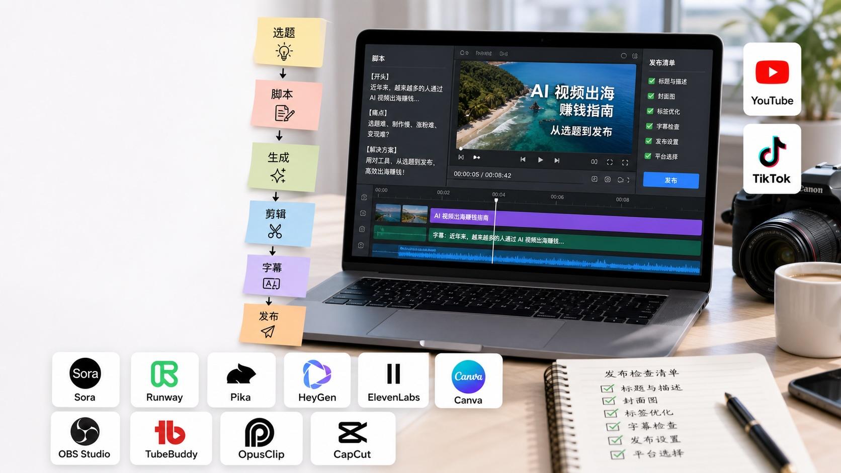 AI 视频出海赚钱需要哪些工具？从选题到发布