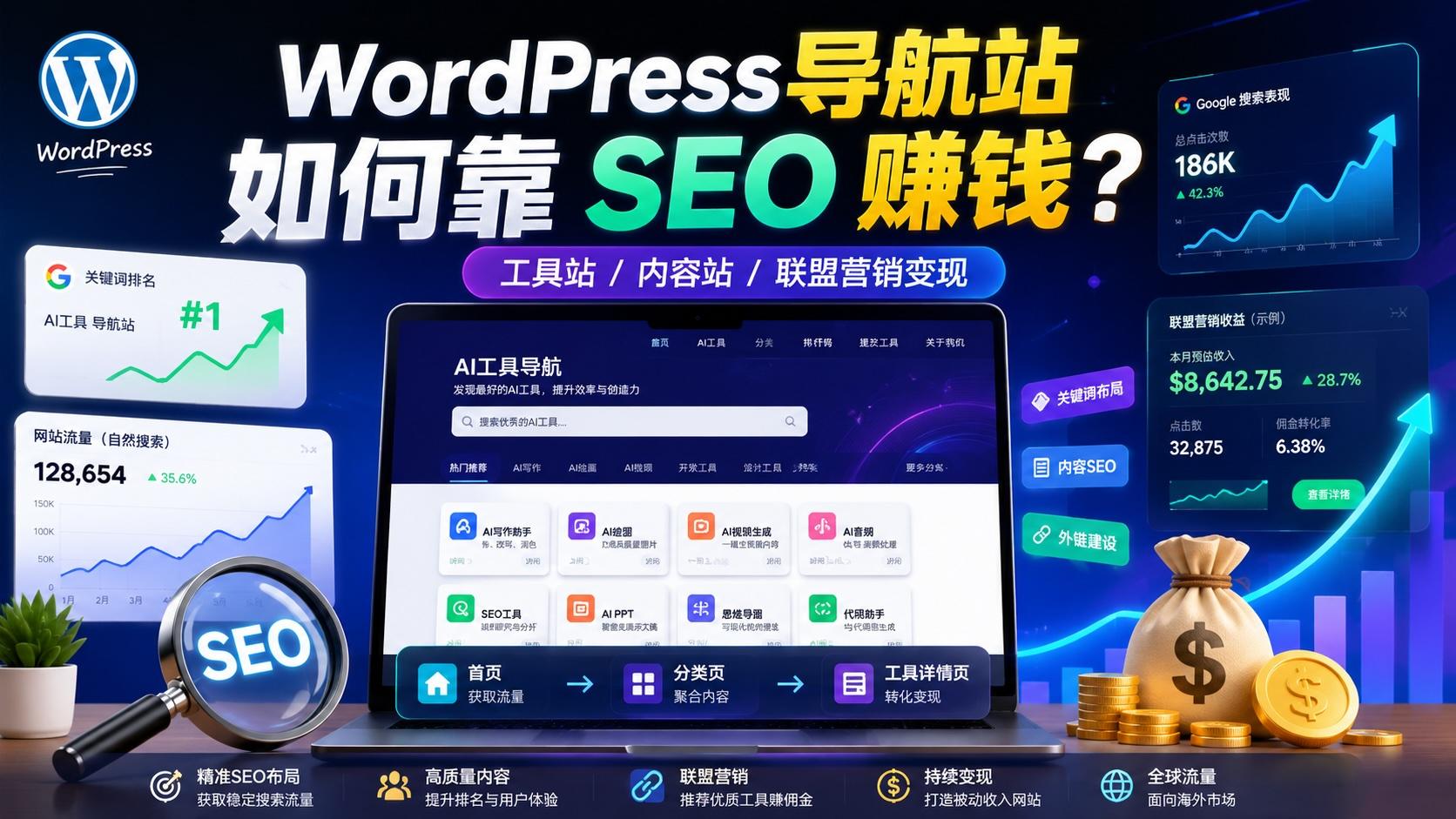 WordPress 导航站和工具站怎么做 SEO 与变现