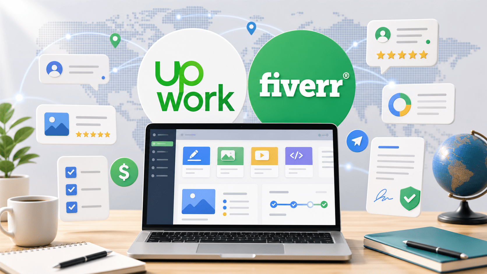 Upwork、Fiverr 接单怎么起步？海外自由职业入门
