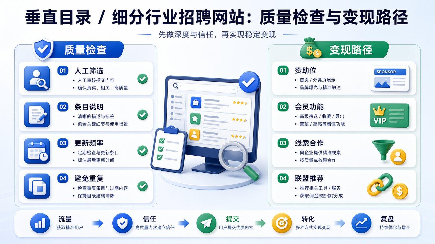 小众目录站和招聘板的质量检查与变现路径
