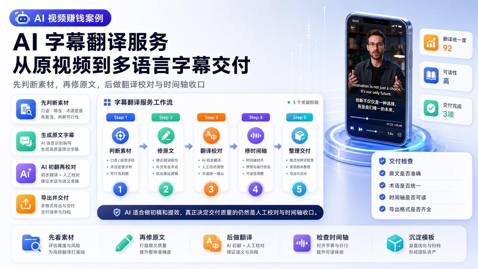 AI 字幕翻译服务工作流