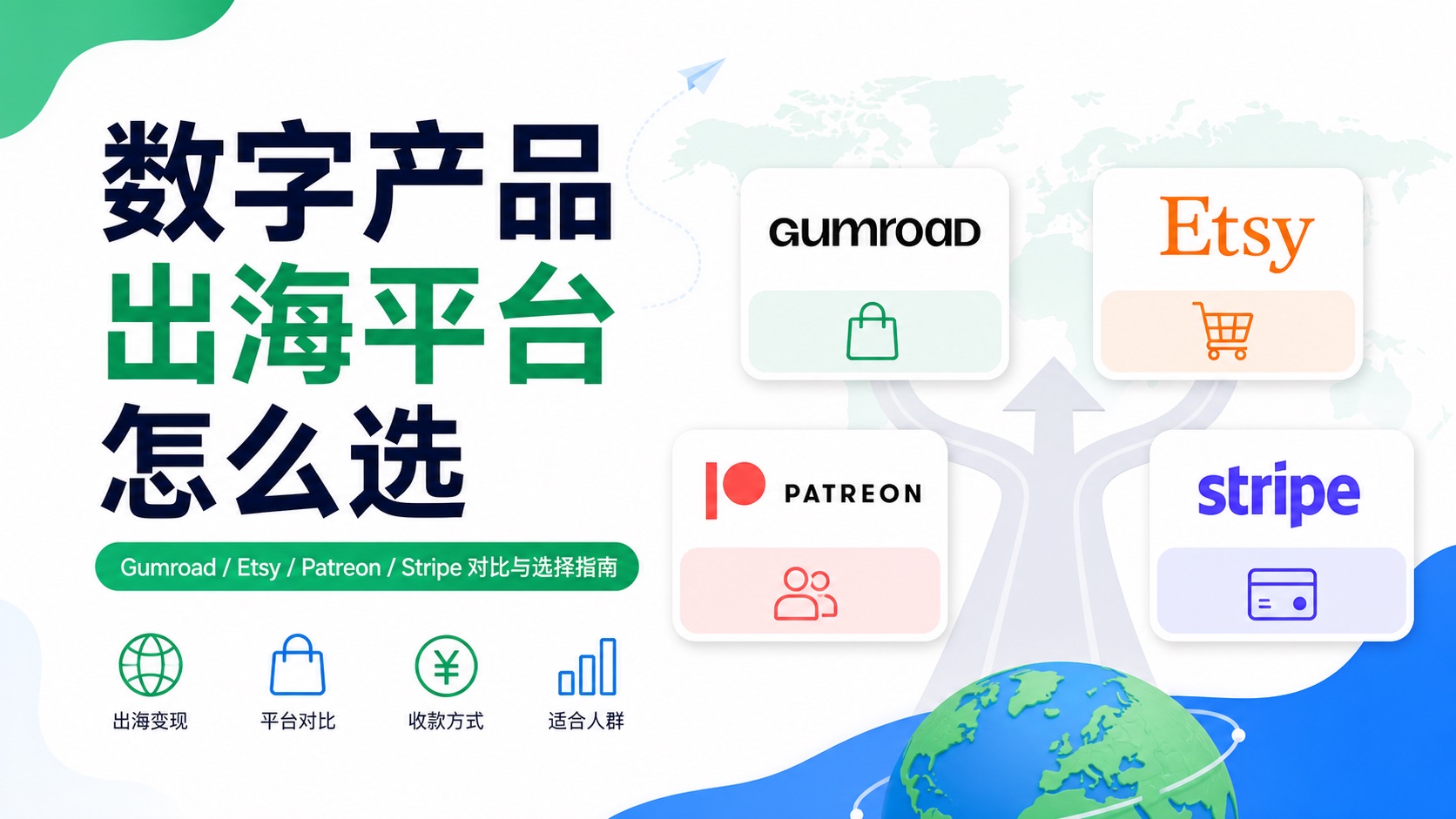 数字产品出海卖在哪个平台：Gumroad、Etsy、Patreon 怎么选